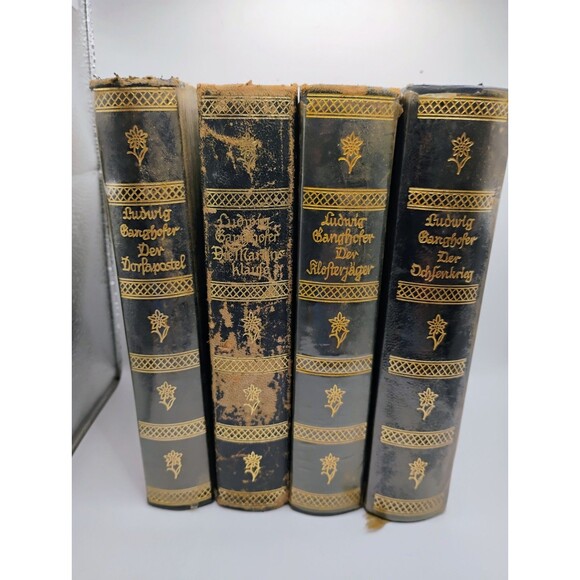 Set Of 4 Ludwig Ganghofer German Book Set The Ox War, Village Apostle Highland + - Picture 1 of 16